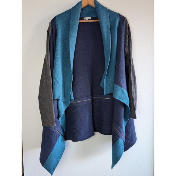Calvin Klein Sweaters - Calvin‎ Klein Jeans Sweater Women's XL Knit Cardigan Waterfall Zipper Boho NEW